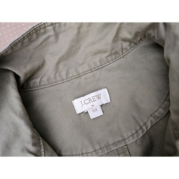 J. Crew Womens Field Jacket Size XXS Petite Hooded Army Green Zip Button Long - Picture 4 of 7